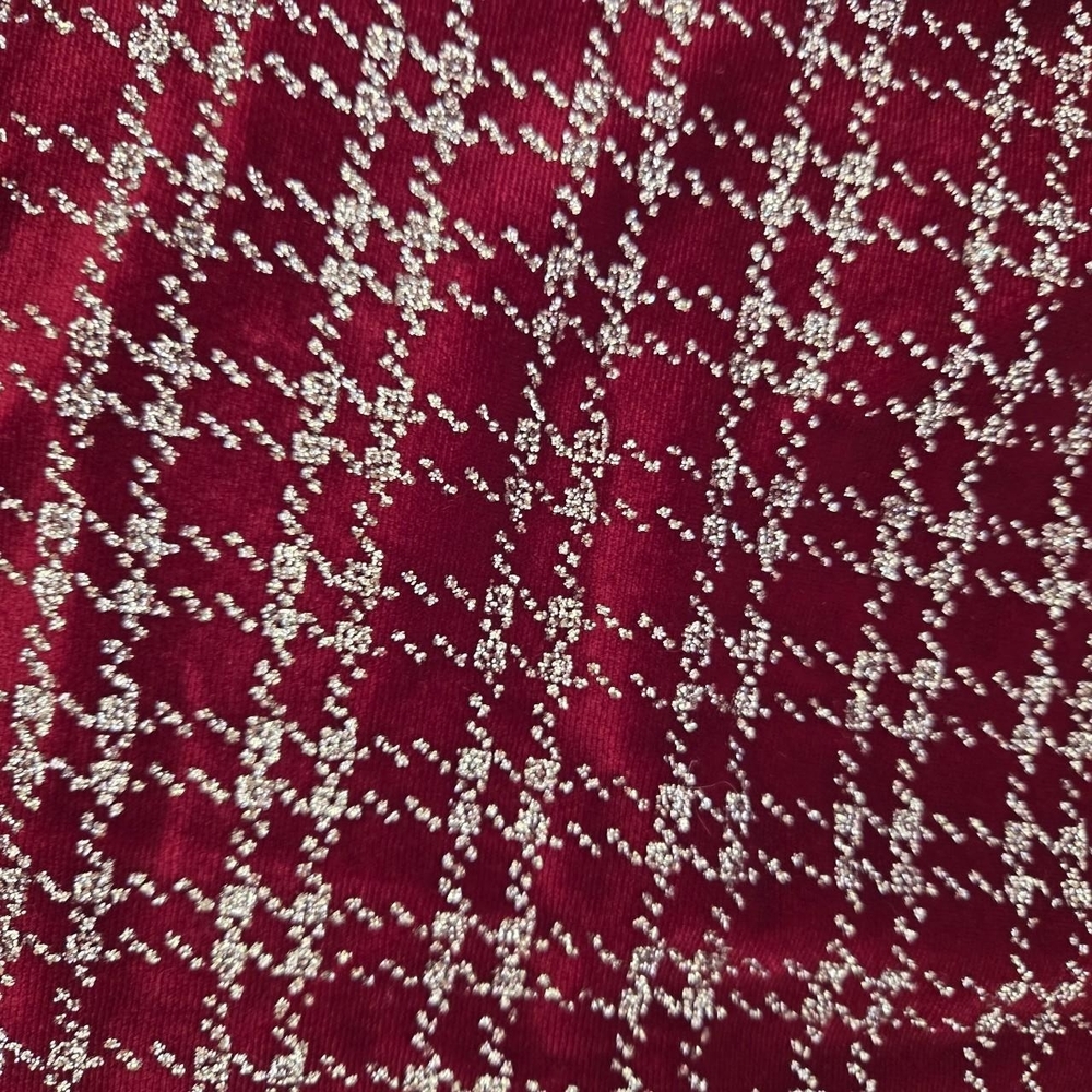 Red Velvet Silver Glitter Plaid Mini Dress -- Altar'd State, Size S - Picture 5 of 8